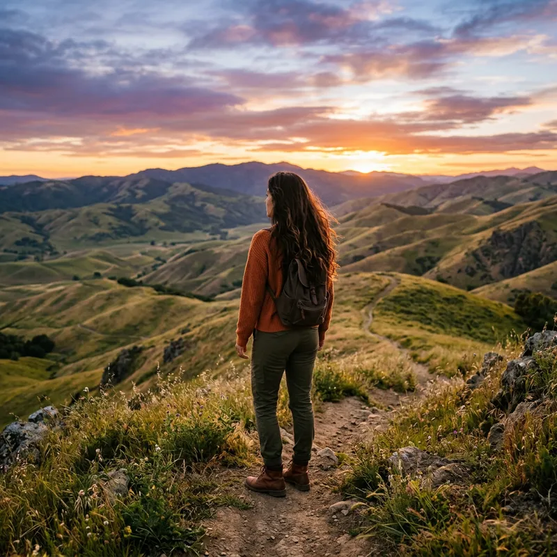 Hispanic Woman in Beautiful Landscape