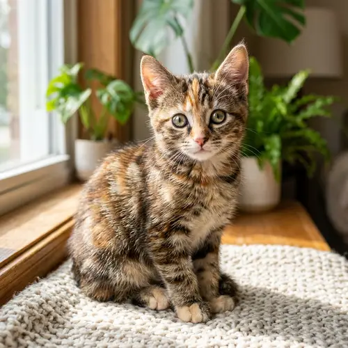 Adorable Feline with Glossy Fur - Captivating Imagery