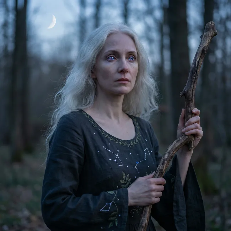 Beautiful Pleiadian Woman with Long White Hair | Nature Connection