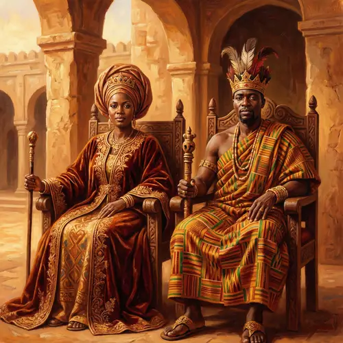 Regal African Queen and King Art | Cultural Heritage