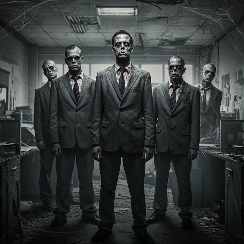 Zombie Employee Rock Album Cover Art