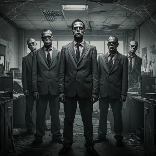 Zombie Employee Rock Album Cover Art