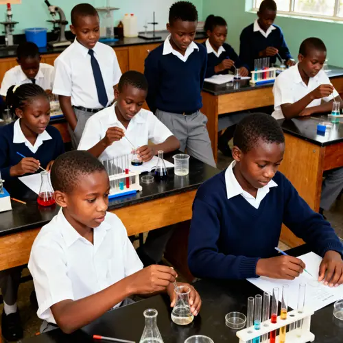 African Students in Laboratory Attire