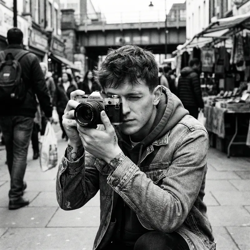 Capturing Urban Grit: Candid Street Photography by Young Male Photographer