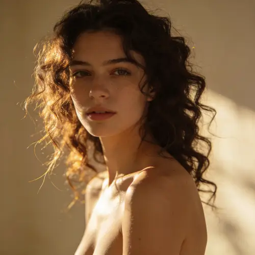 Stunning Curly Hair Woman - Artistic Nude Photography