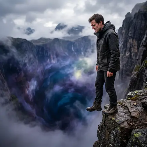 Edge of Abyss: Emotions of Thoughtfulness, Fear & Bravery