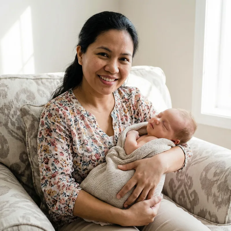 Filipina Nanny with European Newborn - A Perfect Care