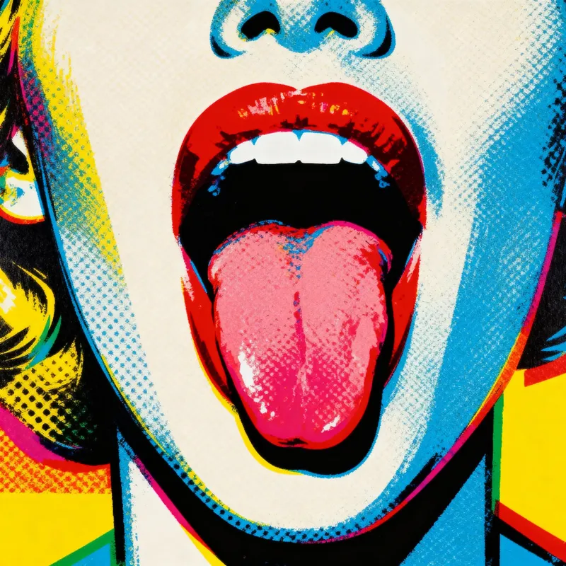 Pop Art Mouth Portrait - Warhol Style Art