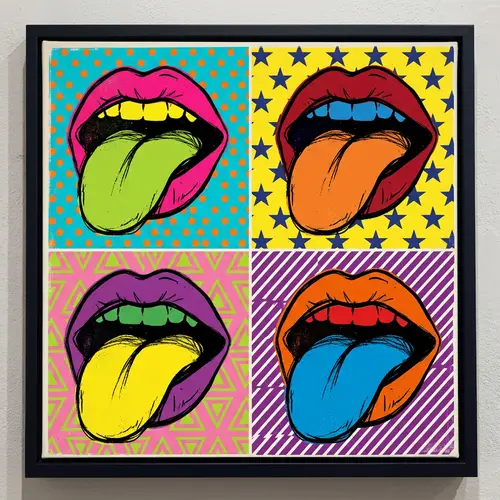 Pop Art Mouth Portrait - Warhol Style Art