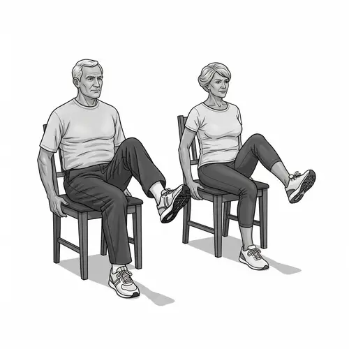 Chair Knee-Raise Exercise for Seniors - Illustrated Guide