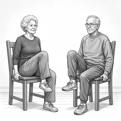 Chair Knee-Raise Exercise for Seniors - Illustrated Guide