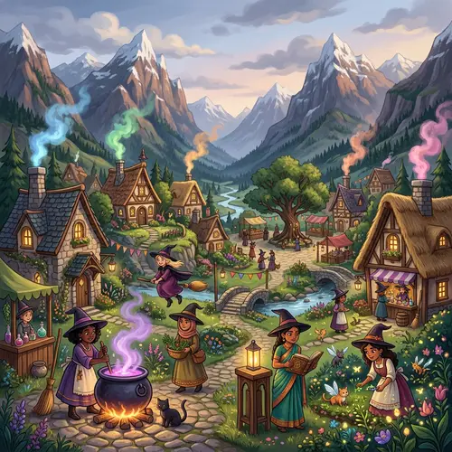 Charming Witch Village Hidden in a Valley