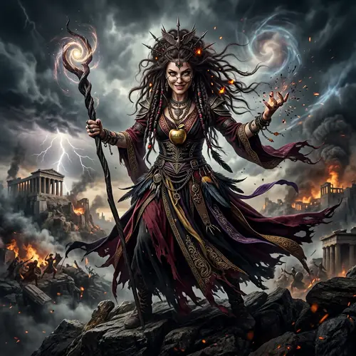 Goddess of Chaos and Discord Eris in Spectacles