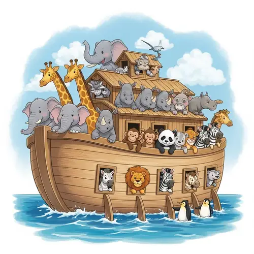 Charming Noah's Ark Illustration for Kids