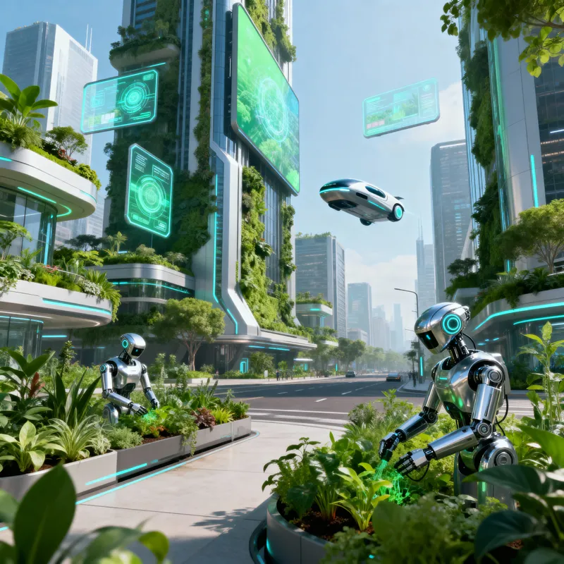 Futuristic Nature-Driven City: Harmony of Tech & Earth