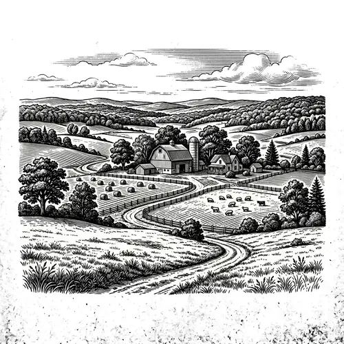 Vintage Farm Barn Black and White T-Shirt Design