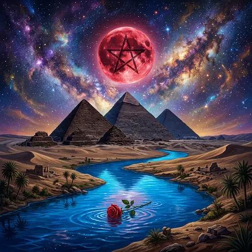 Ancient Pyramids Under a Galactic Sky