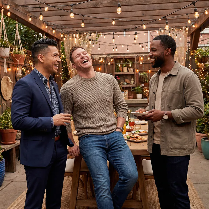 Gay Handsome Men Celebrating in Style