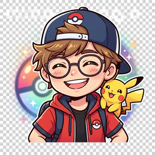 Pokemon Trainer Emote with Cap and Glasses