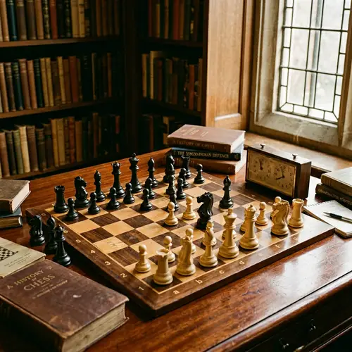 Detailed Chessboard & Pieces on Polished Table | Chess Set Craftsmanship