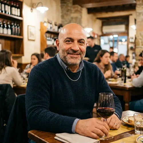 Italian Heritage Man with Bald Head and Brown Eyes