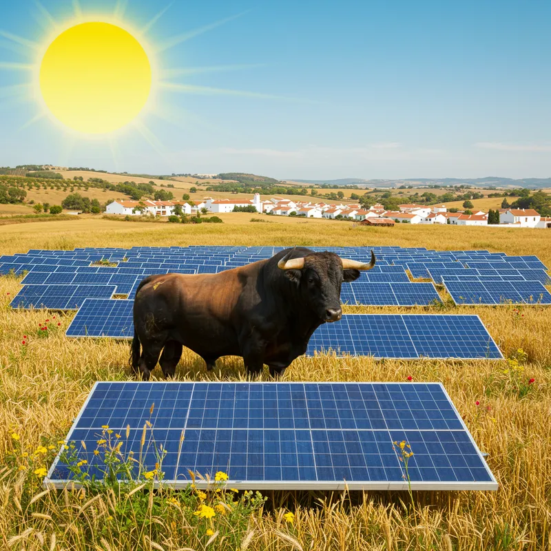 Solar Panels and Spanish Bull Design Concept