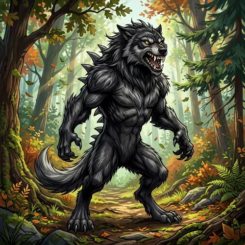 Powerful Pokémon Mightyena in Animated Forest Scene