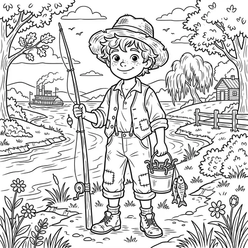 Tom Sawyer Coloring Page | Full Body Printable