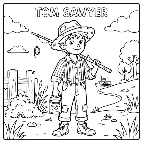 Cute Coloring Page of To. Sawyer Full Body