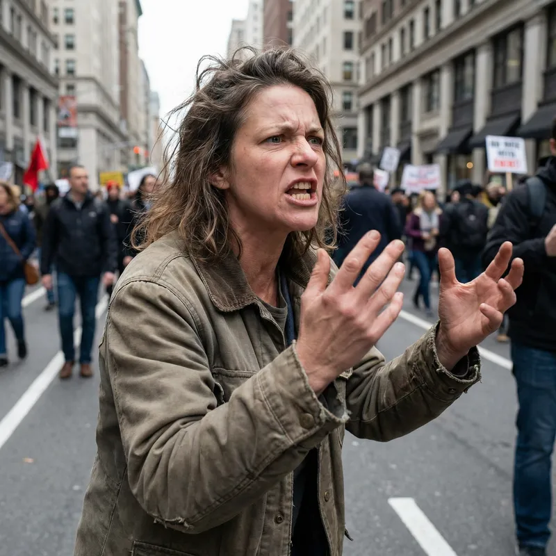 Upset Female Character Displaying Emotion