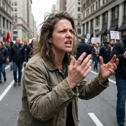 Angry Female Character Expressing Emotion