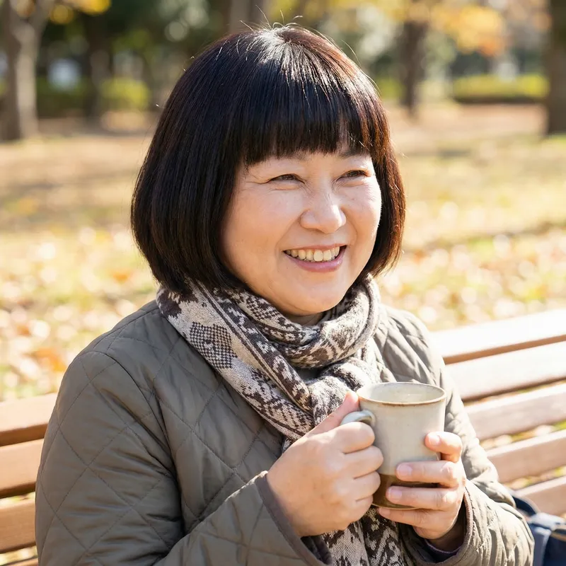 Confident Middle-Aged Asian Woman with Bob Haircut and Bangs Confident Middle-Aged Asian Woman with Bob Haircut and Bangs