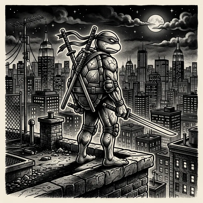 Ninja Turtle Tattoo Design | Urban Night Cityscape Ninja Turtle Tattoo Design | Urban Night Cityscape