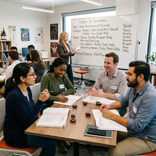 Sommeliers Learning English: A Diverse Classroom Experience