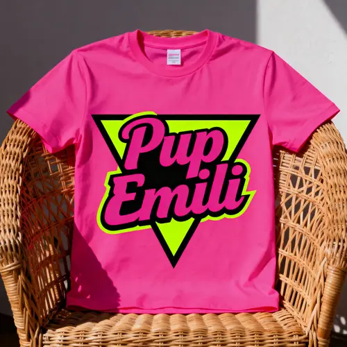 Pup Emili Neon Pink T-Shirt Design