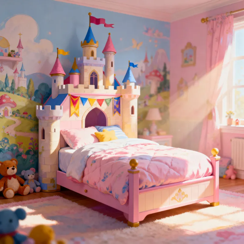 Whimsical Castle Bed Design for Kids' Rooms