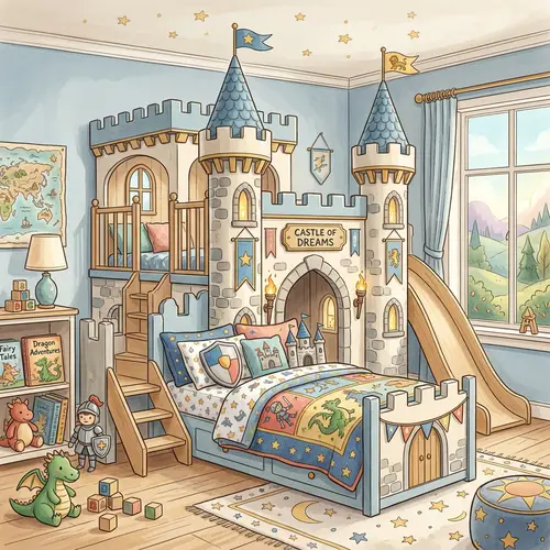 Whimsical Castle Bed Design for Kids' Rooms
