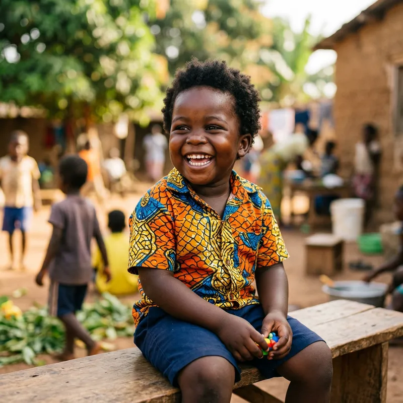 Happy African Child Smiling with Joy