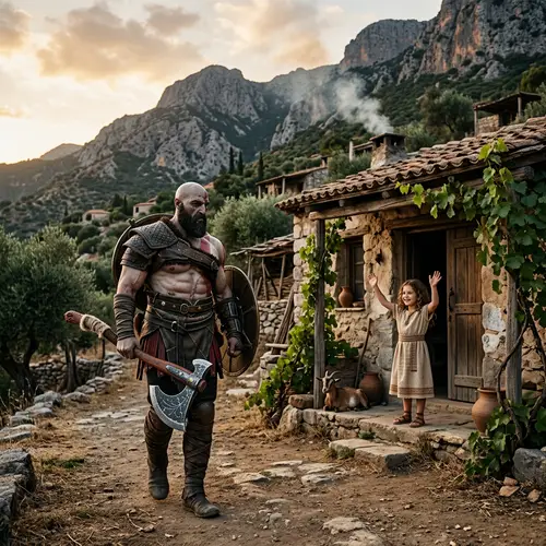 Kratos Returns Home to Daughter's Warm Welcome