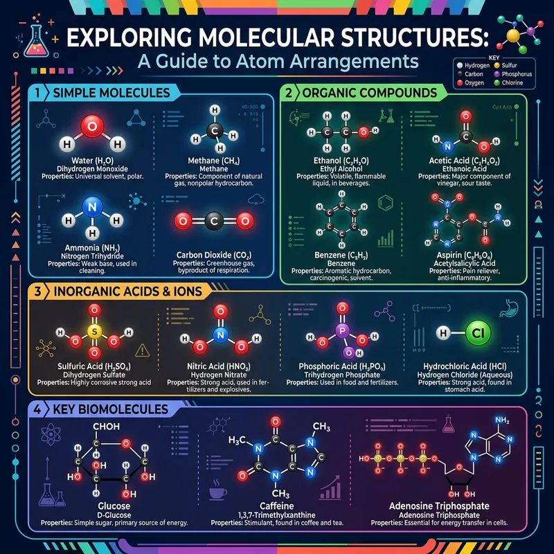 Chemical Structures Educational Poster for Chemistry Learning