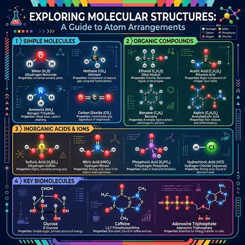 Chemical Structures Educational Poster for Chemistry Learning