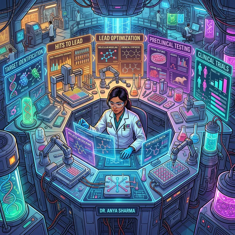 Drug Discovery & Development - Sci-Fi Inspired Digital Art Illustration