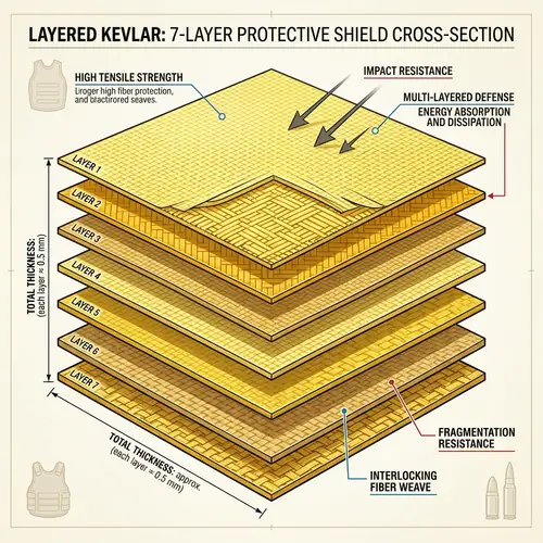 Exploring the Strength of Seven Kevlar Layers