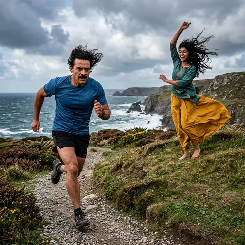 Energetic Sprinting Scene: Run with the Wind