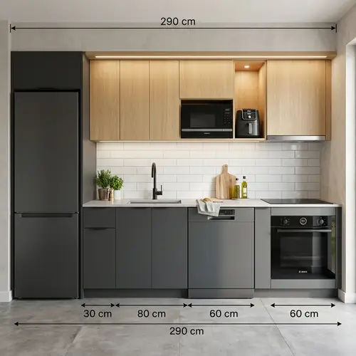 Modern 290 cm Kitchen Design Ideas