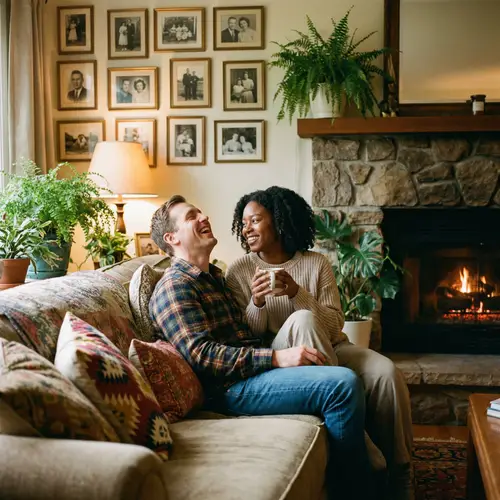 Intimate Moments: A Stylish Couple at Home