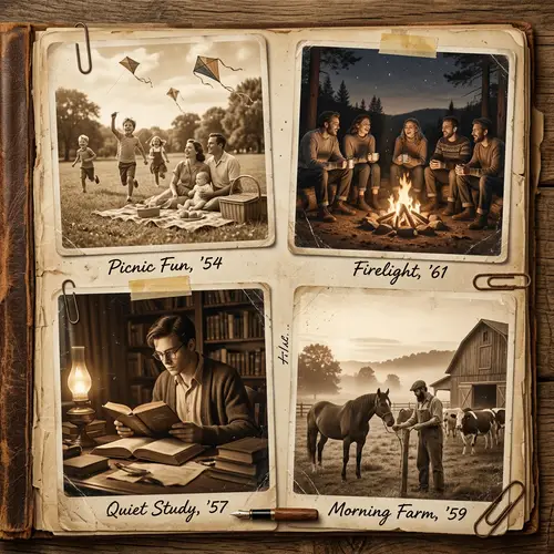 Vintage Moments Montage: Nostalgic Snapshots of Joy and Serenity