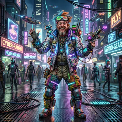 Goofy Looking Futuristic Man in Style