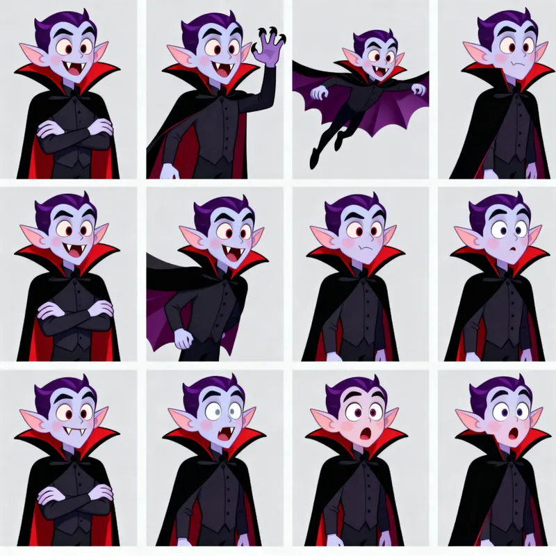 Cartoon Vampire Animation Sprite Sheet