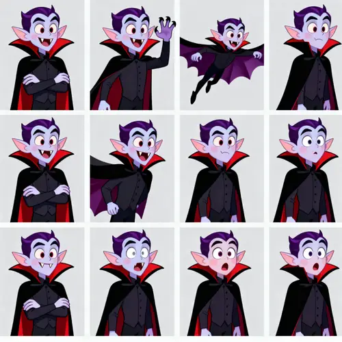 Cartoon Vampire Animation Sprite Sheet